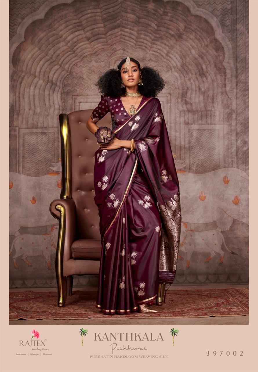 Kanthkala Pichwai By Raj Tex 397001 To 397006 Series Indian Traditional Wear Collection Beautiful Stylish Fancy Colorful Party Wear & Occasional Wear Banarasi Silk Sarees At Wholesale Price