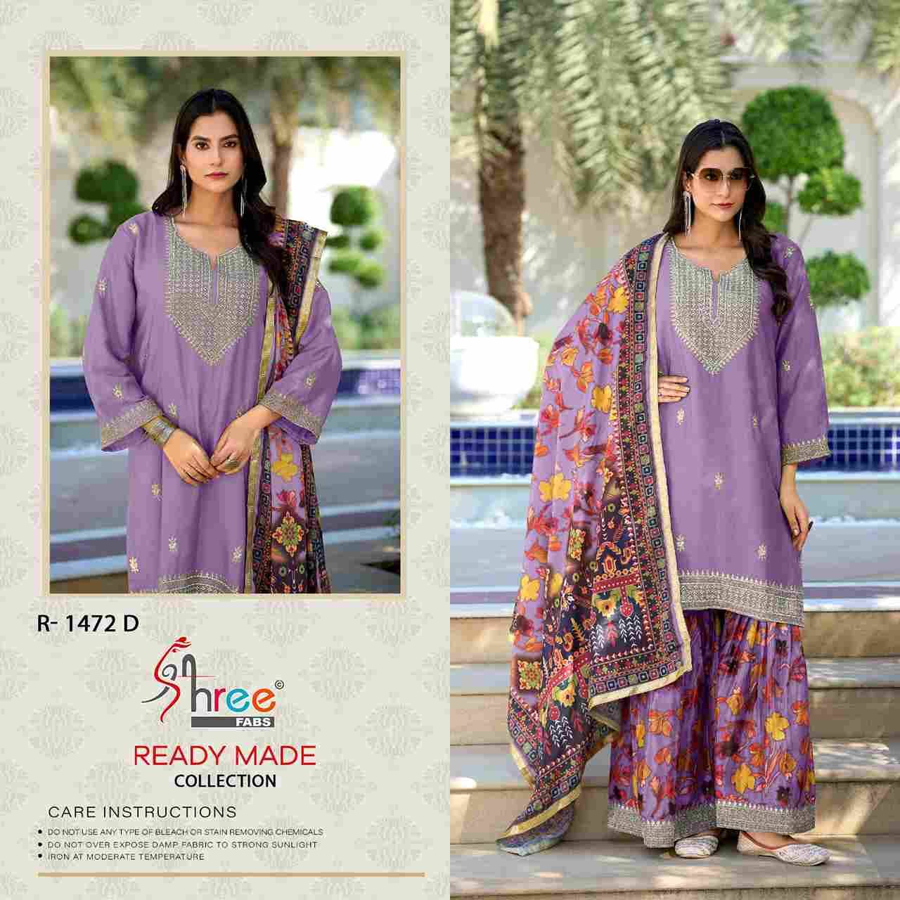 Shree Fabs Hit Design R-1472 Colours By Shree Fabs R-1472-A To R-1472-D Series Beautiful Pakistani Suits Stylish Fancy Colorful Party Wear & Occasional Wear Chinnon Embroidered Dresses At Wholesale Price