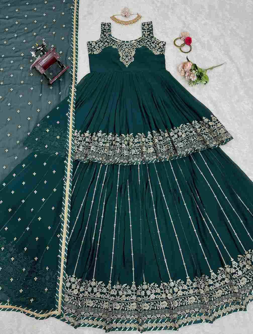 R-5766 By Fashid Wholesale Beautiful Stylish Fancy Colorful Casual Wear & Ethnic Wear Faux Georgette Top With Lehenga At Wholesale Price