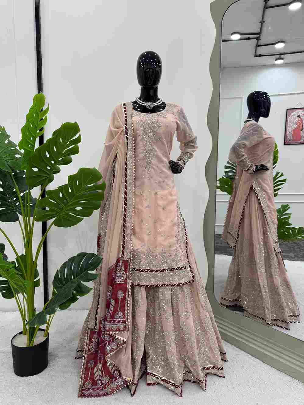 R-5765 By Fashid Wholesale Sharara Suits Beautiful Fancy Colorful Stylish Party Wear & Occasional Wear Faux Georgette Dresses At Wholesale Price