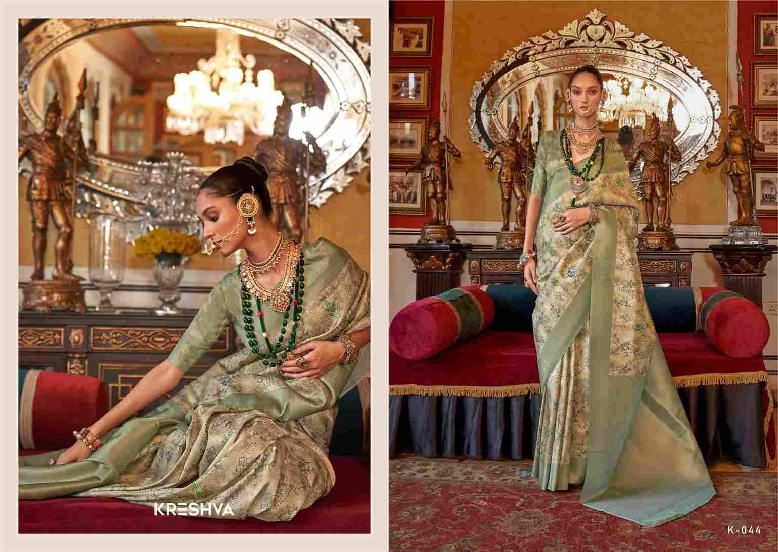 Saatvik Vol-4 By Kreshva 044 To 051 Series Indian Traditional Wear Collection Beautiful Stylish Fancy Colorful Party Wear & Occasional Wear Tussar Silk Sarees At Wholesale Price