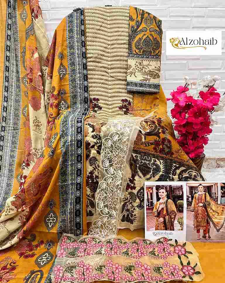 Alzohaib-1099 Colours By Alzohaib 1099-A To 1099-C Series Wholesale Designer Pakistani Suits Collection Beautiful Stylish Fancy Colorful Party Wear & Occasional Wear Pure Cotton Dresses At Wholesale Price