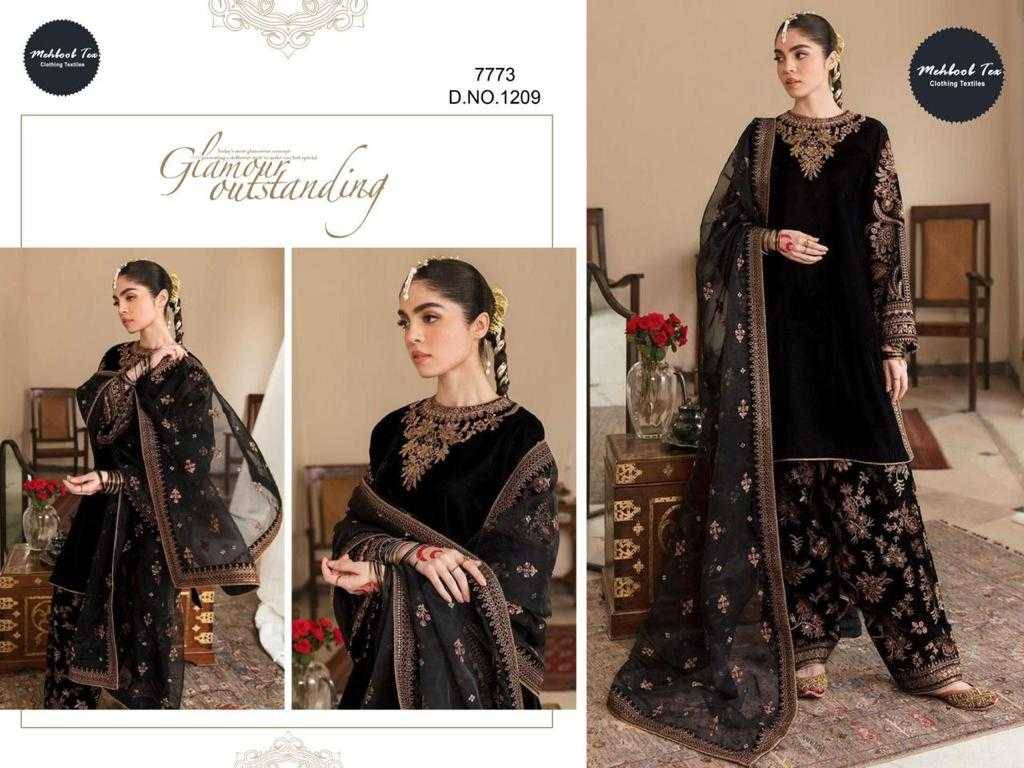 Mehboob Hit Design 1209 Colours By Mehboob Tex 1209-A To 1209-E Series Beautiful Winter Collection Pakistani Suits Stylish Fancy Colorful Casual Wear & Ethnic Wear Velvet Embroidery Dresses At Wholesale Price