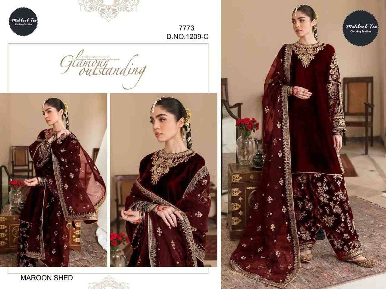 Mehboob Hit Design 1209 Colours By Mehboob Tex 1209-A To 1209-E Series Beautiful Winter Collection Pakistani Suits Stylish Fancy Colorful Casual Wear & Ethnic Wear Velvet Embroidery Dresses At Wholesale Price