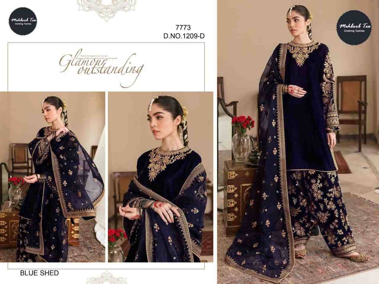 Mehboob Hit Design 1209 Colours By Mehboob Tex 1209-A To 1209-E Series Beautiful Winter Collection Pakistani Suits Stylish Fancy Colorful Casual Wear & Ethnic Wear Velvet Embroidery Dresses At Wholesale Price