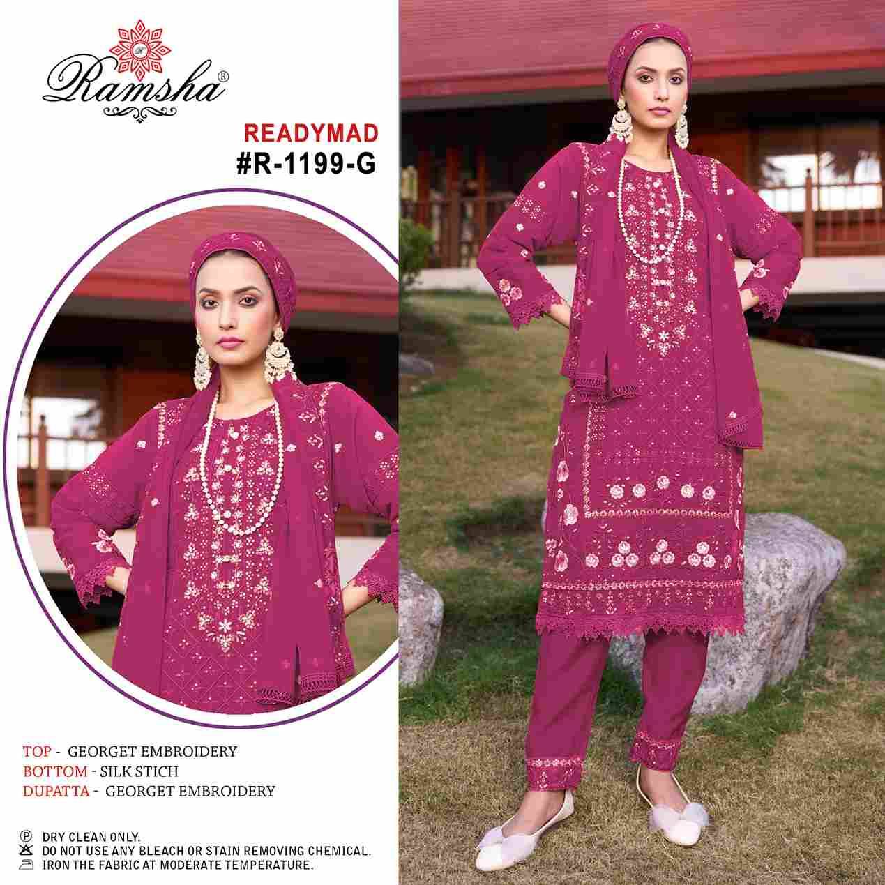 Ramsha 1199 Colours Vol-2 By Ramsha 1199-E To 1199-H Series Beautiful Pakistani Suits Colorful Stylish Fancy Casual Wear & Ethnic Wear Georgette Dresses At Wholesale Price