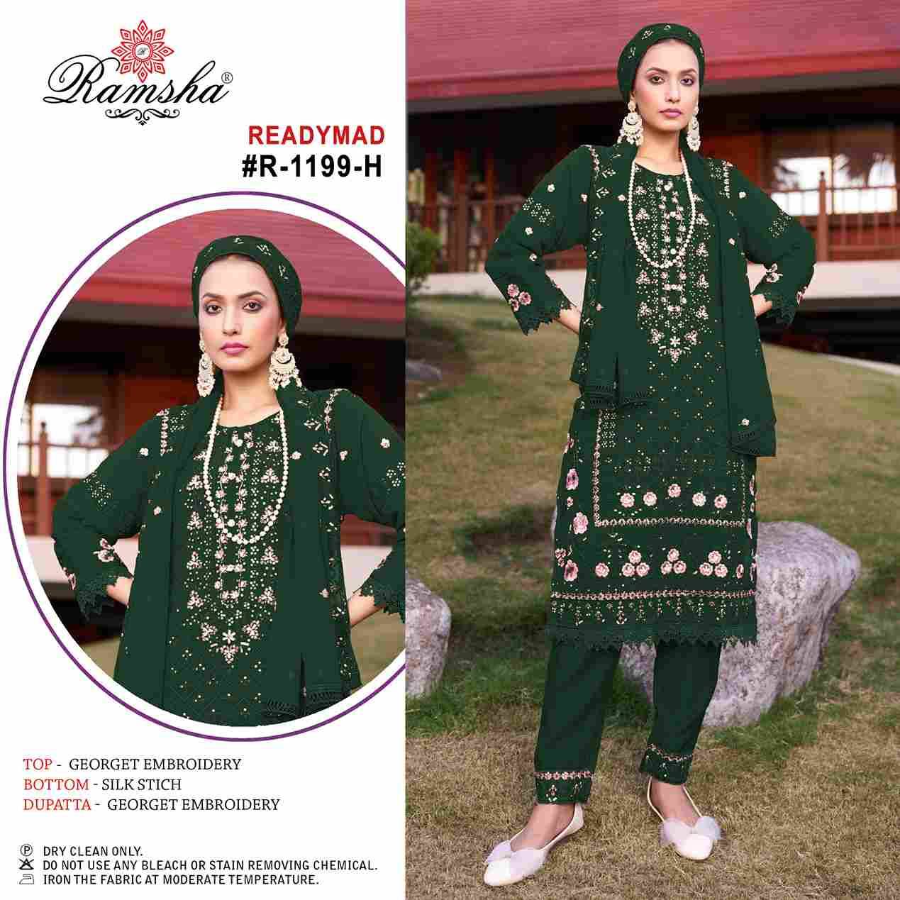 Ramsha 1199 Colours Vol-2 By Ramsha 1199-E To 1199-H Series Beautiful Pakistani Suits Colorful Stylish Fancy Casual Wear & Ethnic Wear Georgette Dresses At Wholesale Price