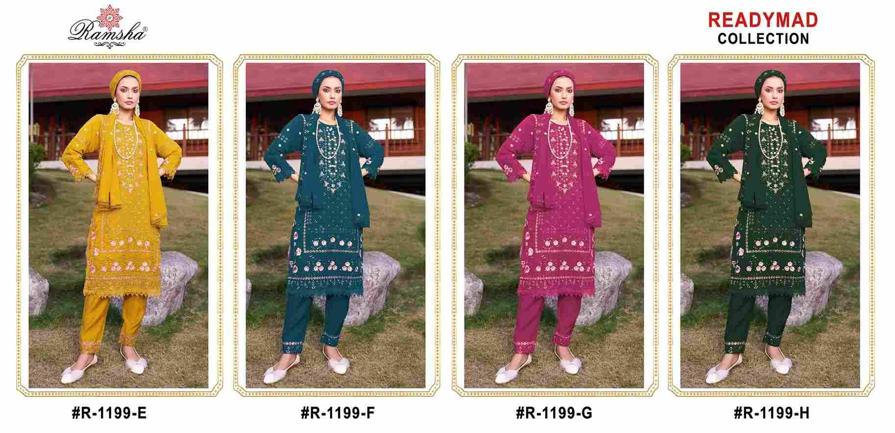 Ramsha 1199 Colours Vol-2 By Ramsha 1199-E To 1199-H Series Beautiful Pakistani Suits Colorful Stylish Fancy Casual Wear & Ethnic Wear Georgette Dresses At Wholesale Price