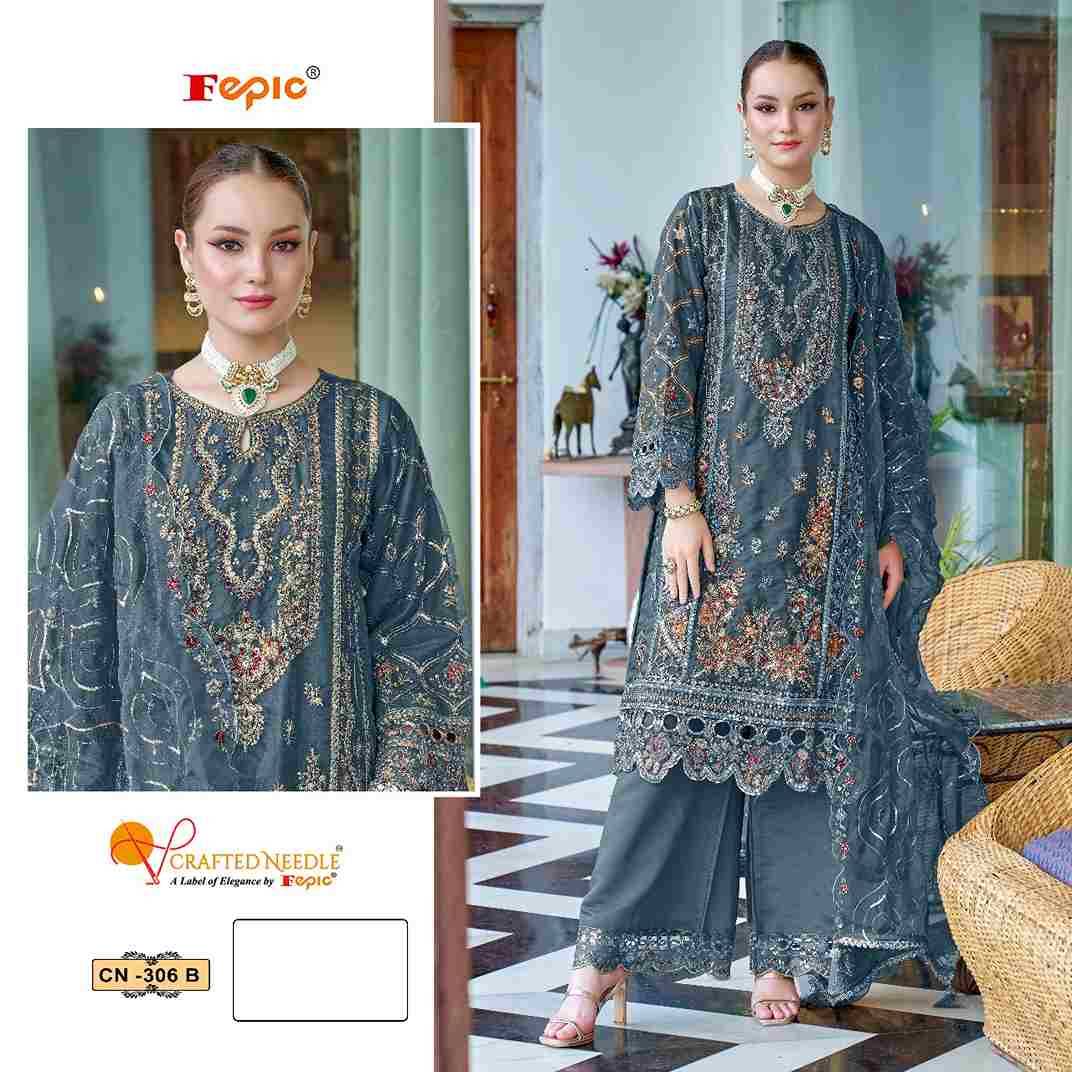 Fepic 306 Colours By Fepic 306-A To 306-C Series Beautiful Pakistani Suits Colorful Stylish Fancy Casual Wear & Ethnic Wear Organza Embroidered Dresses At Wholesale Price