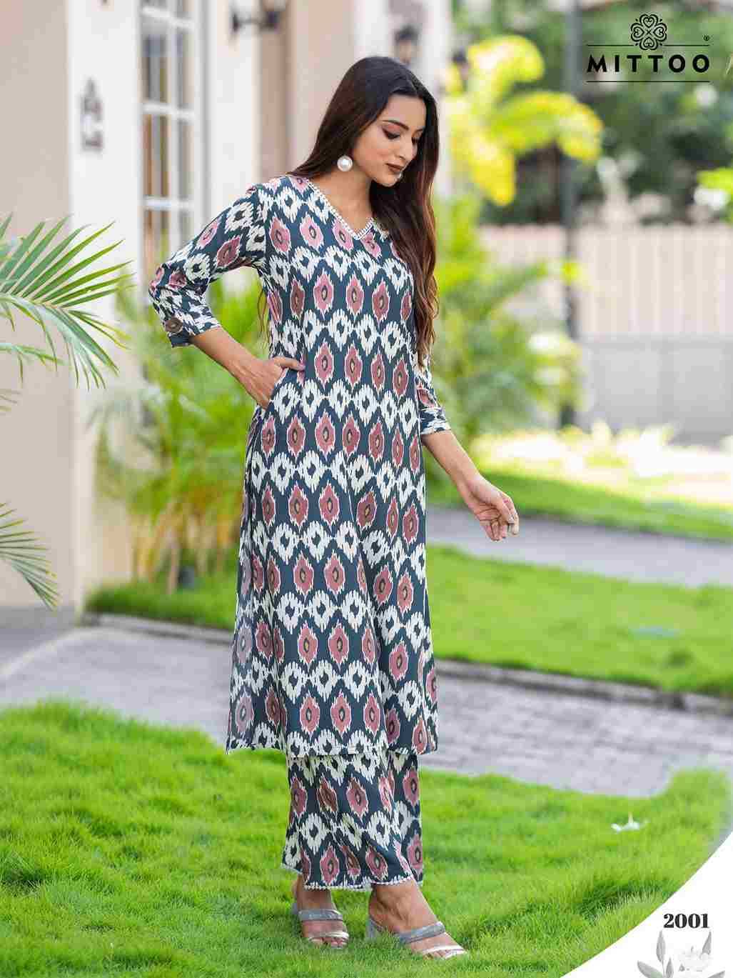 Sulekha By Mittoo 2001 To 2006 Series Designer Stylish Fancy Colorful Beautiful Party Wear & Ethnic Wear Collection Rayon Kurtis With Bottom At Wholesale Price