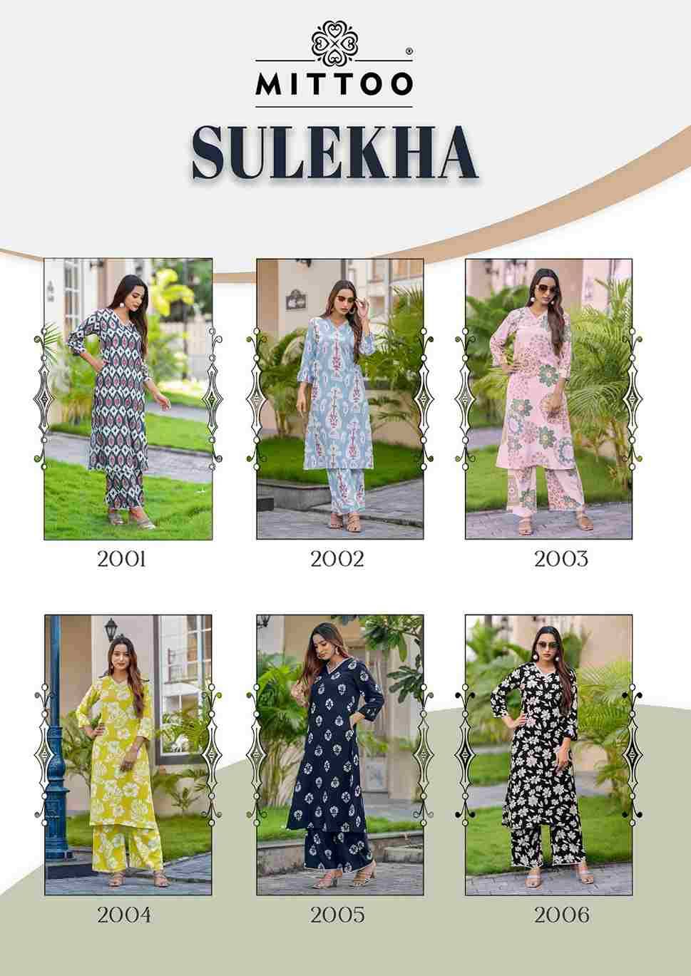 Sulekha By Mittoo 2001 To 2006 Series Designer Stylish Fancy Colorful Beautiful Party Wear & Ethnic Wear Collection Rayon Kurtis With Bottom At Wholesale Price