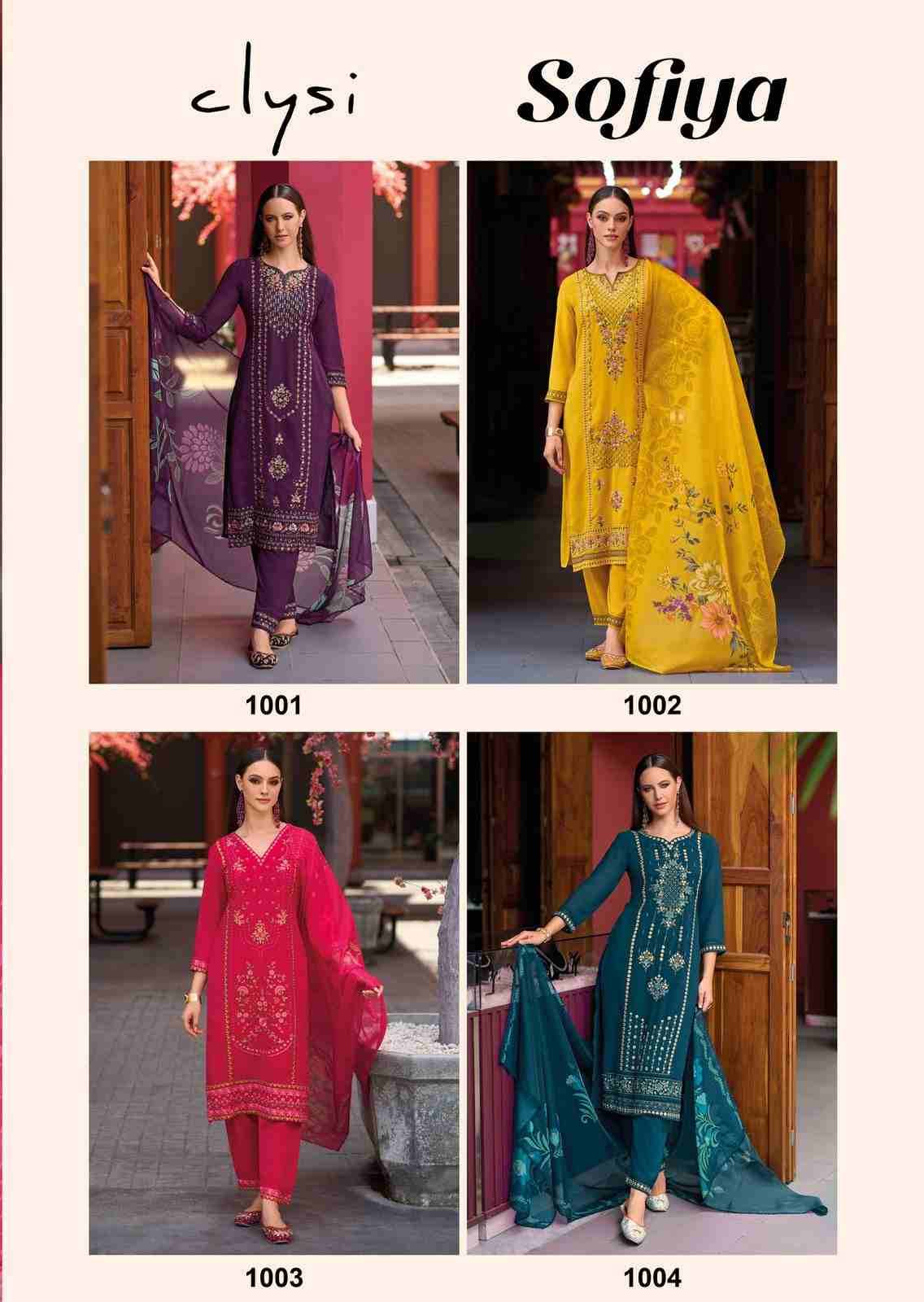 Sofiya By Clysi 1001 To 1004 Series Festive Suits Beautiful Fancy Colorful Stylish Party Wear & Occasional Wear Viscose Dresses At Wholesale Price