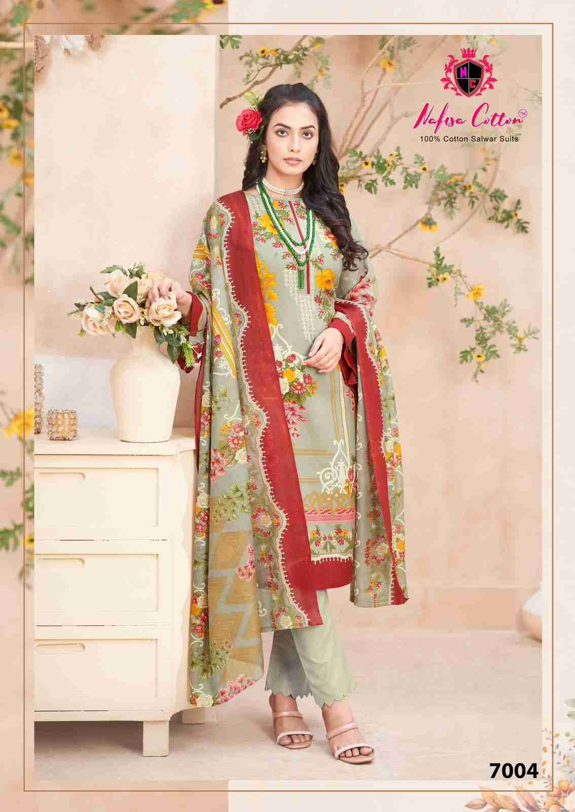 Mahera Vol-7 By Nafisa Cotton 7001 To 7006 Series Beautiful Festive Suits Stylish Fancy Colorful Casual Wear & Ethnic Wear Soft Cotton Print Dresses At Wholesale Price