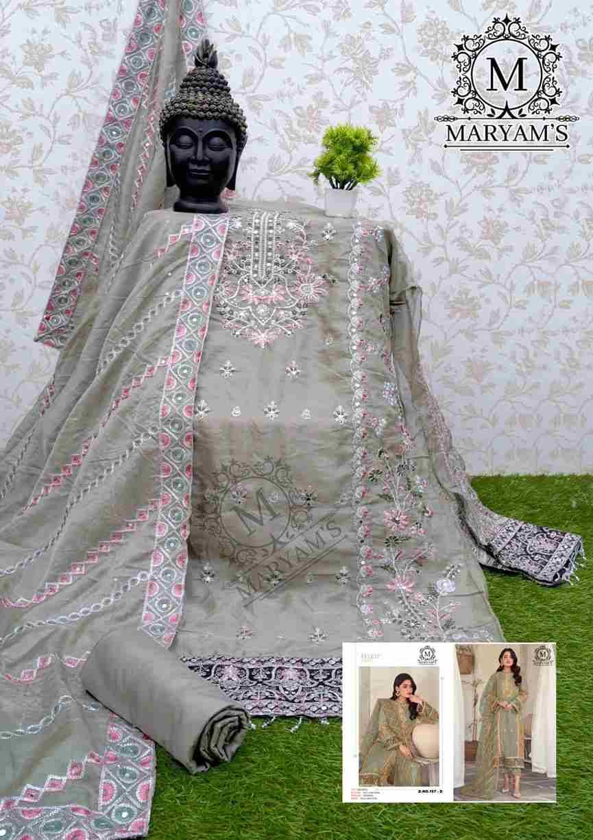 Maryams 167 Colours By Maryams 167-A To 167-E Series Pakistani Suits Beautiful Fancy Colorful Stylish Party Wear & Occasional Wear Soft Organza Embroidery Dresses At Wholesale Price