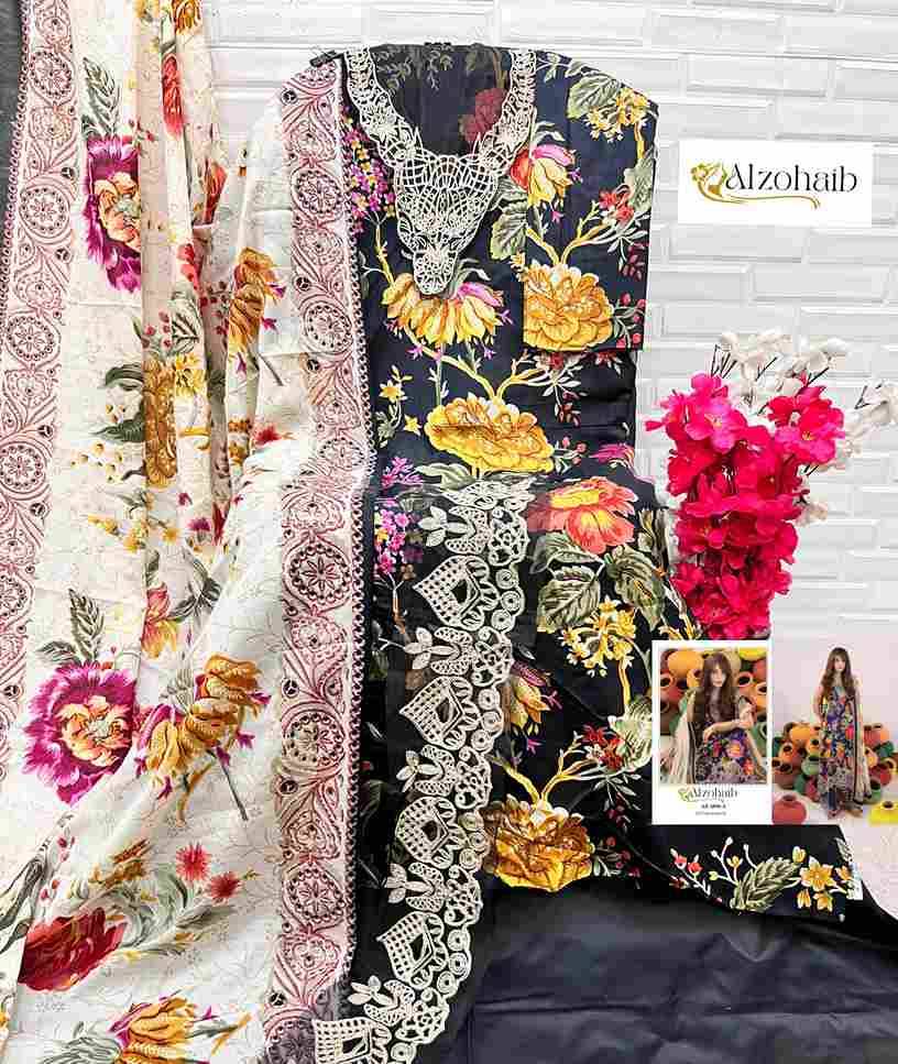 Alzohaib-1098 Colours By Alzohaib 1098-A To 1098-C Series Wholesale Designer Pakistani Suits Collection Beautiful Stylish Fancy Colorful Party Wear & Occasional Wear Pure Cotton Dresses At Wholesale Price