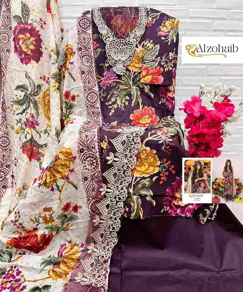 Alzohaib-1098 Colours By Alzohaib 1098-A To 1098-C Series Wholesale Designer Pakistani Suits Collection Beautiful Stylish Fancy Colorful Party Wear & Occasional Wear Pure Cotton Dresses At Wholesale Price