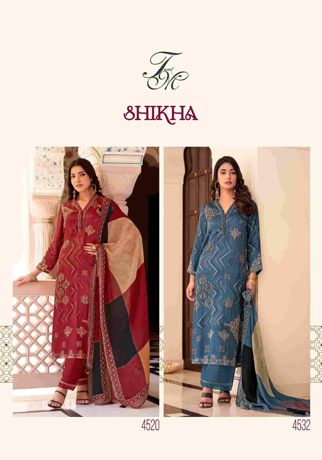 Shikha By T And M Designer Studio Beautiful Festive Suits Colorful Stylish Fancy Casual Wear & Ethnic Wear Pure Muslin Silk Dresses At Wholesale Price