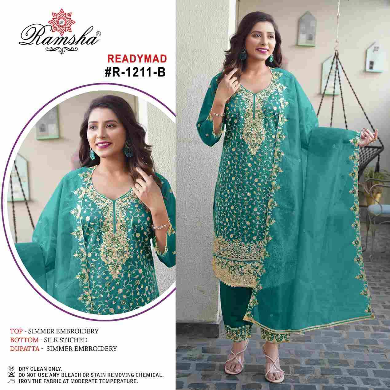 Ramsha 1211 Colours By Ramsha 1211-A To 1211-D Series Beautiful Pakistani Suits Colorful Stylish Fancy Casual Wear & Ethnic Wear Simmer Dresses At Wholesale Price