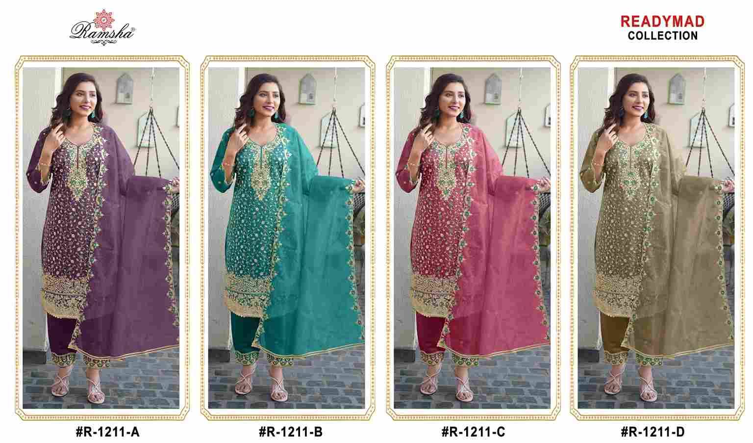 Ramsha 1211 Colours By Ramsha 1211-A To 1211-D Series Beautiful Pakistani Suits Colorful Stylish Fancy Casual Wear & Ethnic Wear Simmer Dresses At Wholesale Price