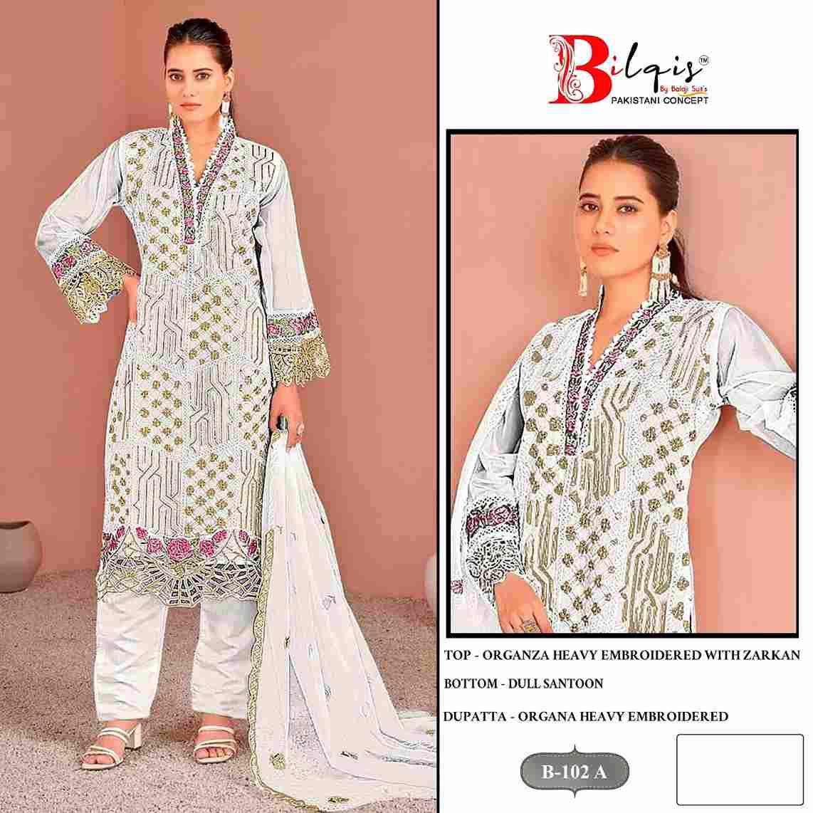 Bilqis 103 Colours By Bilqis 103-A To 103-D Series Beautiful Pakistani Suits Stylish Fancy Colorful Party Wear & Occasional Wear Organza Embroidery Dresses At Wholesale Price