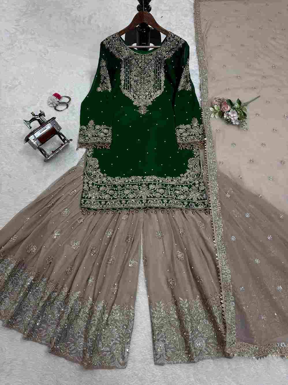 K-1486 By Fashid Wholesale 01 To 02 Series Sharara Beautiful Stylish Fancy Colorful Casual Wear & Ethnic Wear Faux Georgette Dresses At Wholesale Price