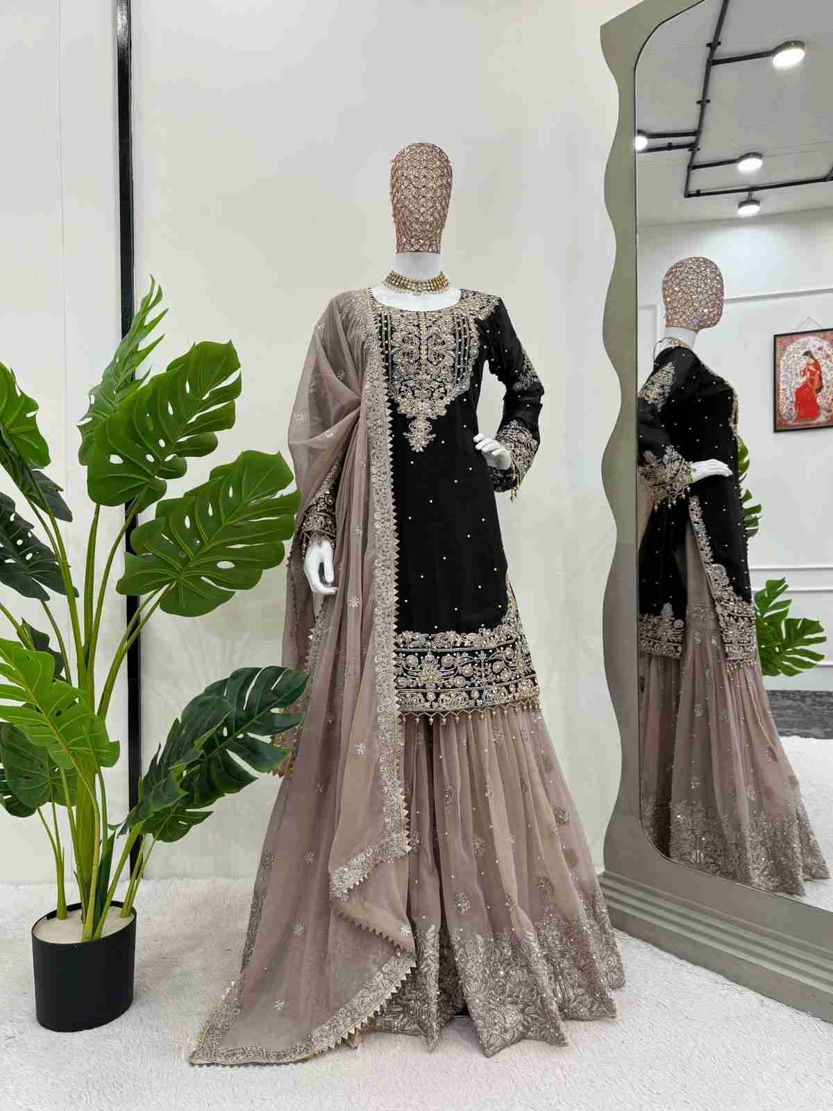 K-1486 By Fashid Wholesale 01 To 02 Series Sharara Beautiful Stylish Fancy Colorful Casual Wear & Ethnic Wear Faux Georgette Dresses At Wholesale Price