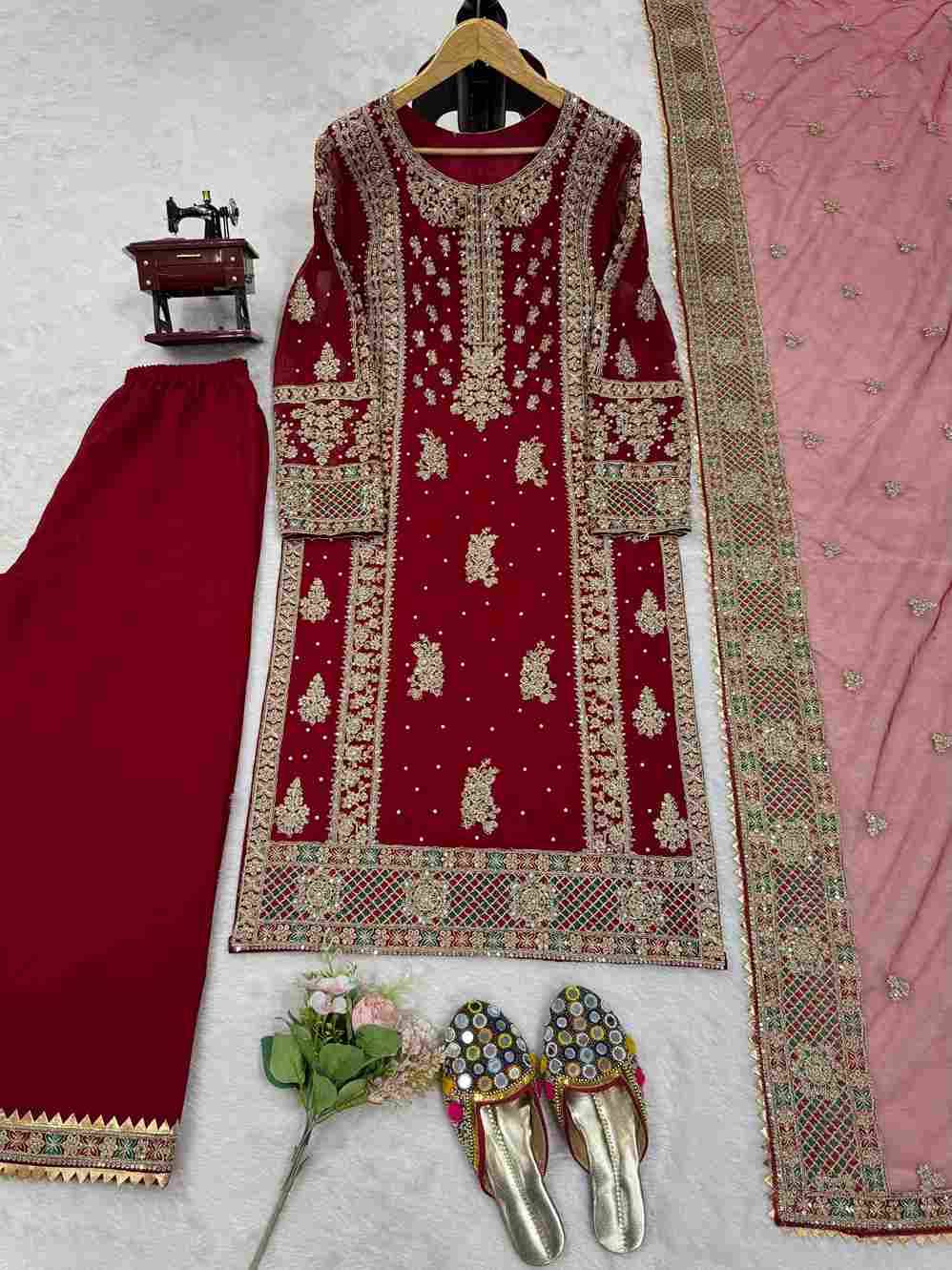 K-1487 By Fashid Wholesale Beautiful Stylish Fancy Colorful Casual Wear & Ethnic Wear Faux Georgette Dresses At Wholesale Price