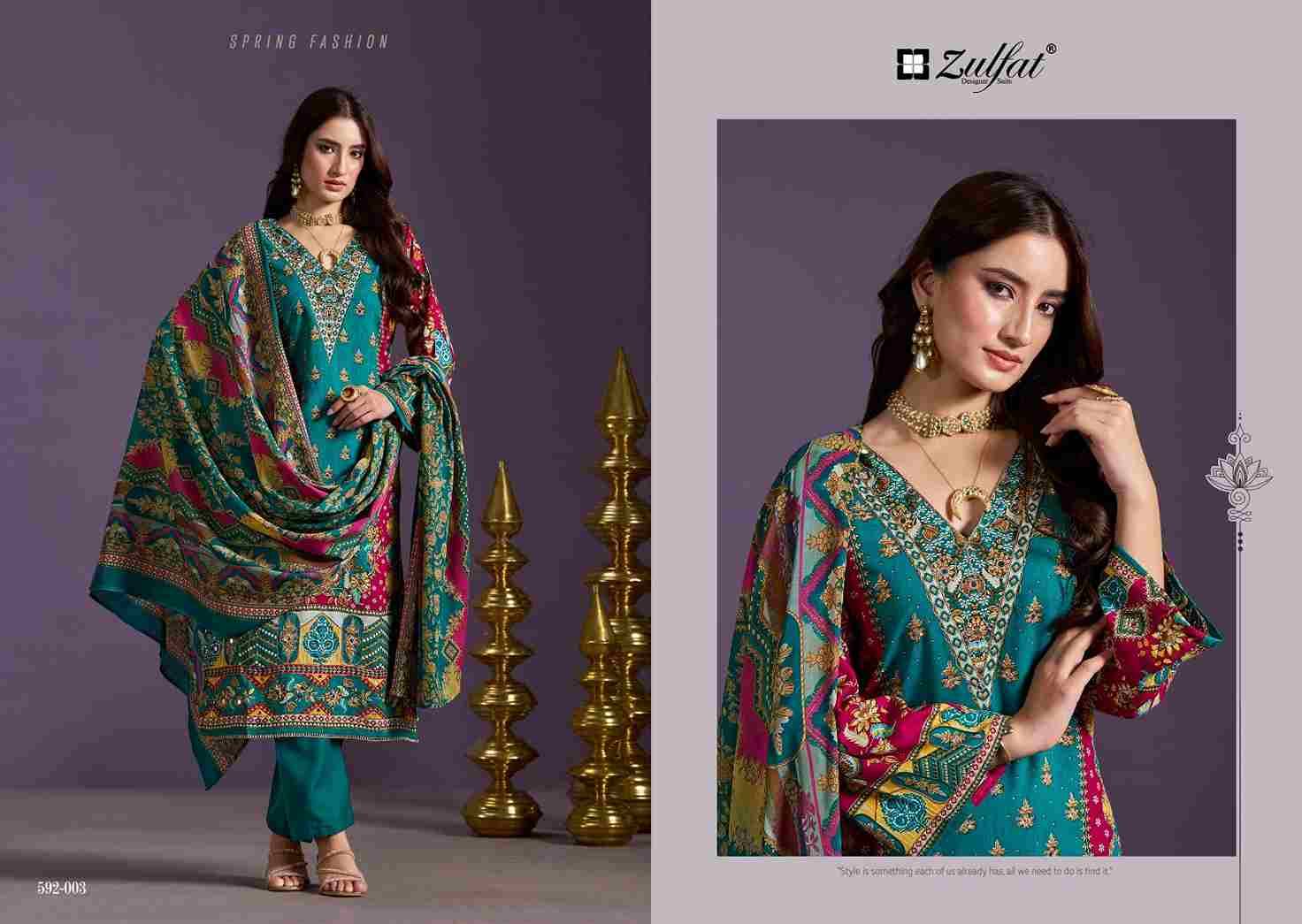 Aayat Vol-3 By Zulfat 592-001 To 592-006 Series Beautiful Festive Suits Stylish Fancy Colorful Casual Wear & Ethnic Wear Pure Rayon Print Dresses At Wholesale Price