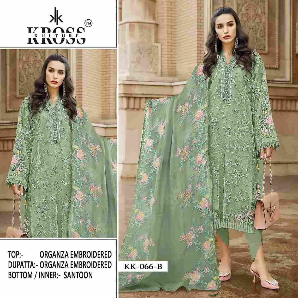 Kross Kulture Hit Design 066 Colours By Kross Kulture 066-A To 066-D Series Beautiful Pakistani Suits Colorful Stylish Fancy Casual Wear & Ethnic Wear Organza With Embroidered Dresses At Wholesale Price