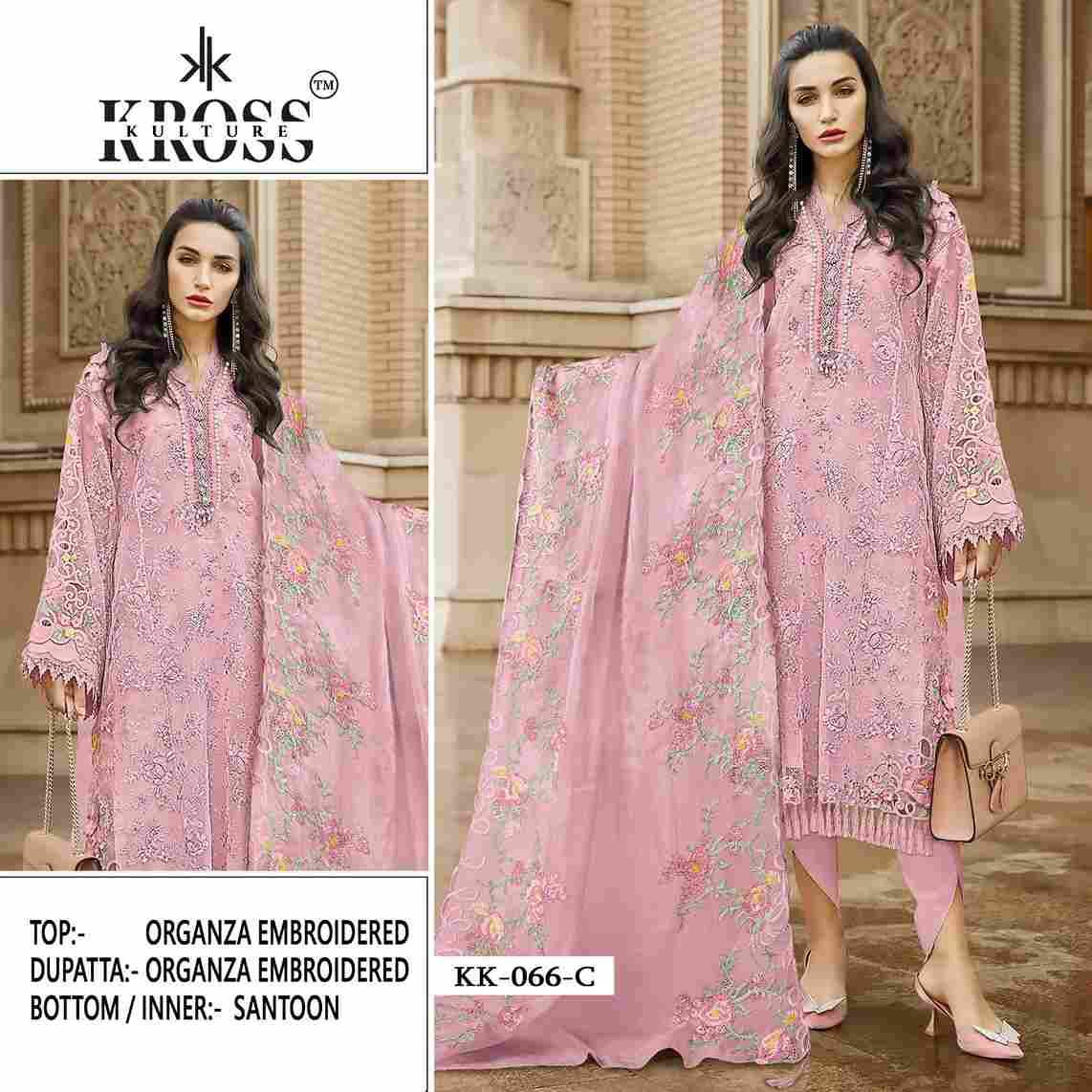 Kross Kulture Hit Design 066 Colours By Kross Kulture 066-A To 066-D Series Beautiful Pakistani Suits Colorful Stylish Fancy Casual Wear & Ethnic Wear Organza With Embroidered Dresses At Wholesale Price