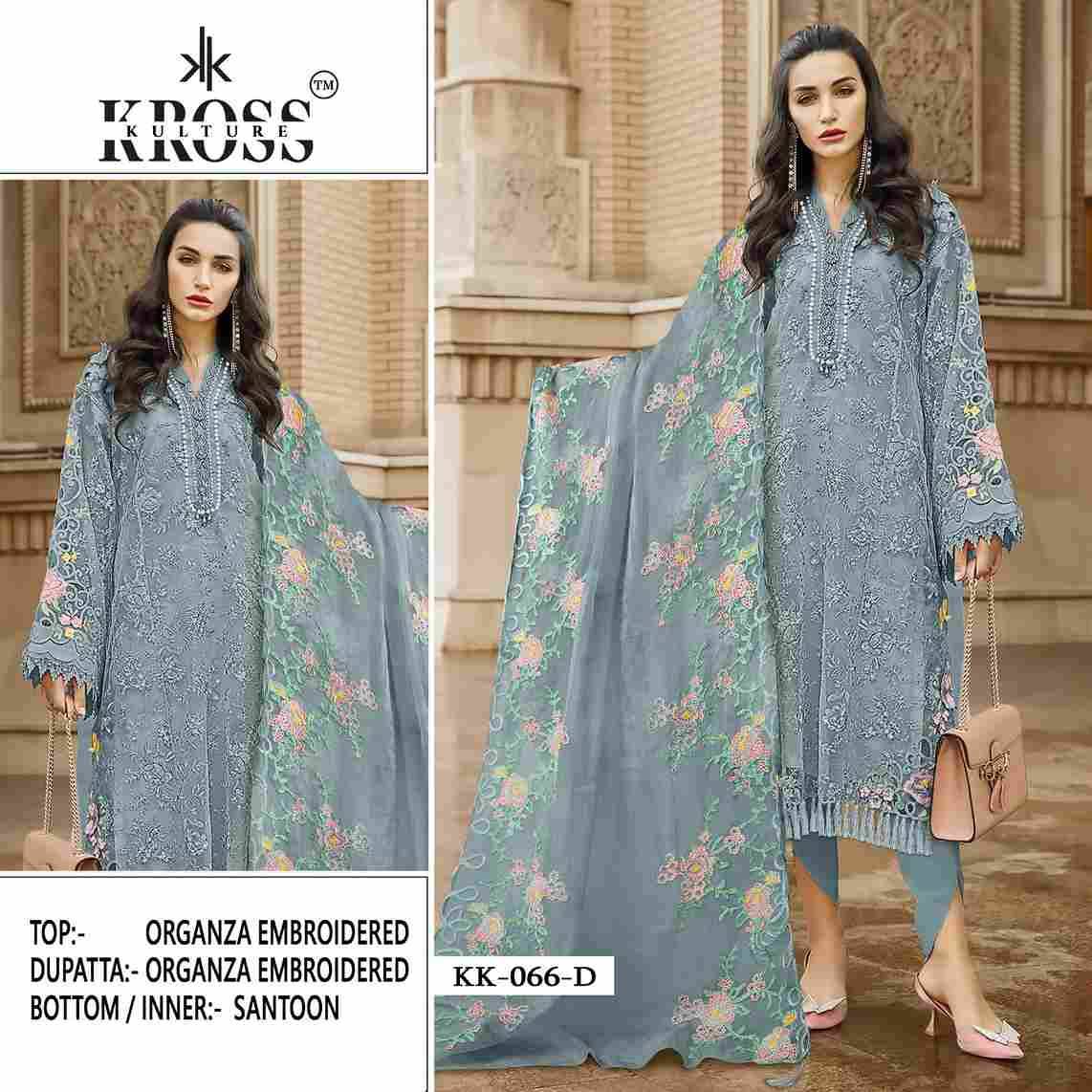 Kross Kulture Hit Design 066 Colours By Kross Kulture 066-A To 066-D Series Beautiful Pakistani Suits Colorful Stylish Fancy Casual Wear & Ethnic Wear Organza With Embroidered Dresses At Wholesale Price