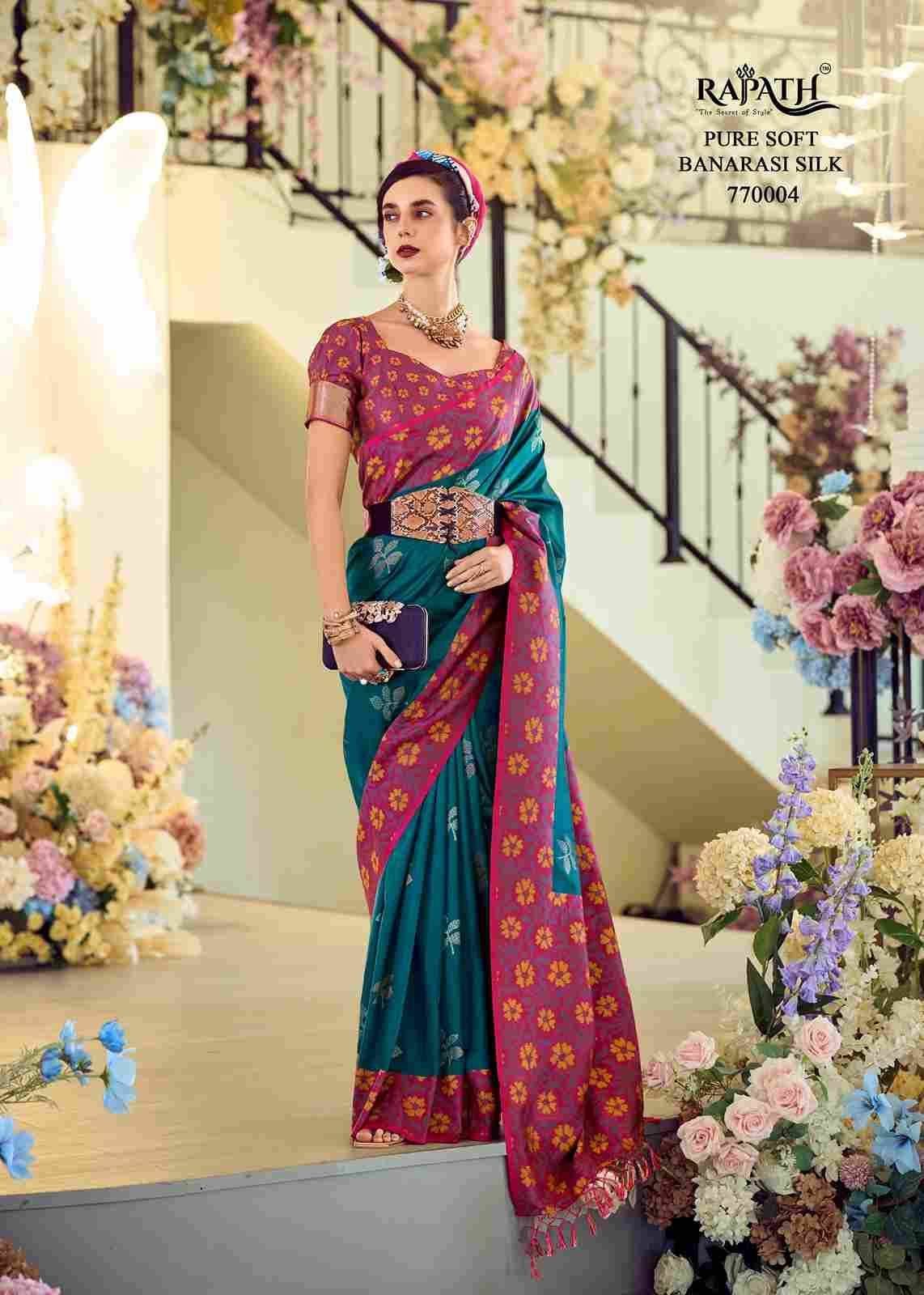 Purple Martin By Rajpath 770001 To 770008 Series Indian Traditional Wear Collection Beautiful Stylish Fancy Colorful Party Wear & Occasional Wear Soft Silk Sarees At Wholesale Price