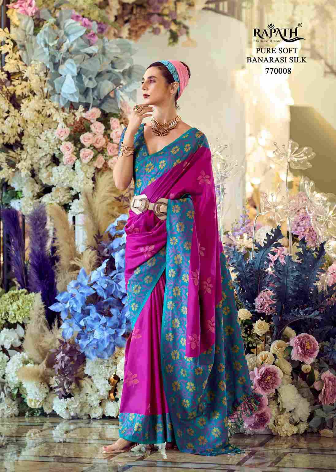 Purple Martin By Rajpath 770001 To 770008 Series Indian Traditional Wear Collection Beautiful Stylish Fancy Colorful Party Wear & Occasional Wear Soft Silk Sarees At Wholesale Price