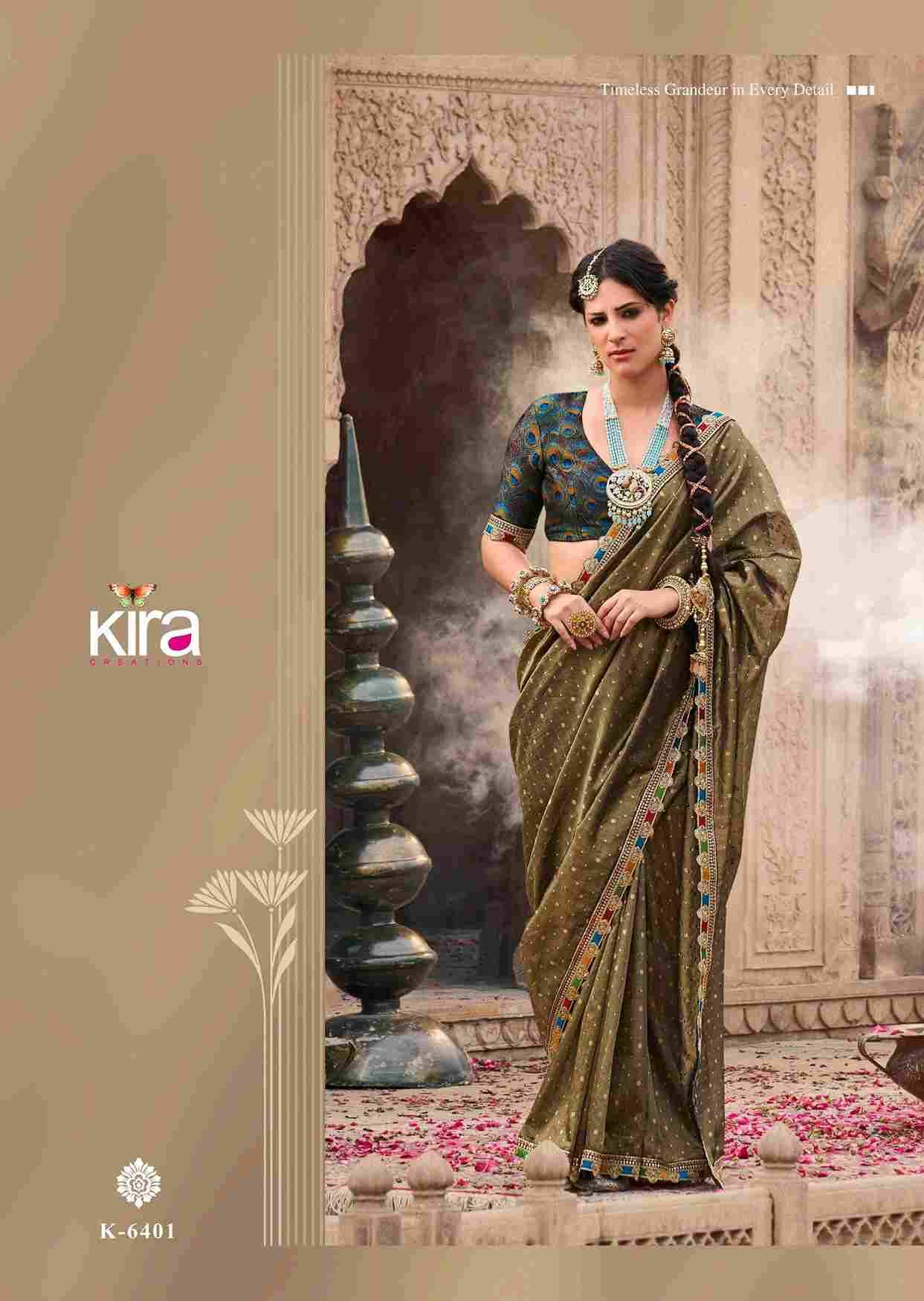 Kavyasachi By Kira 6401 To 6406 Series Indian Traditional Wear Collection Beautiful Stylish Fancy Colorful Party Wear & Occasional Wear Pure Tissue Sarees At Wholesale Price