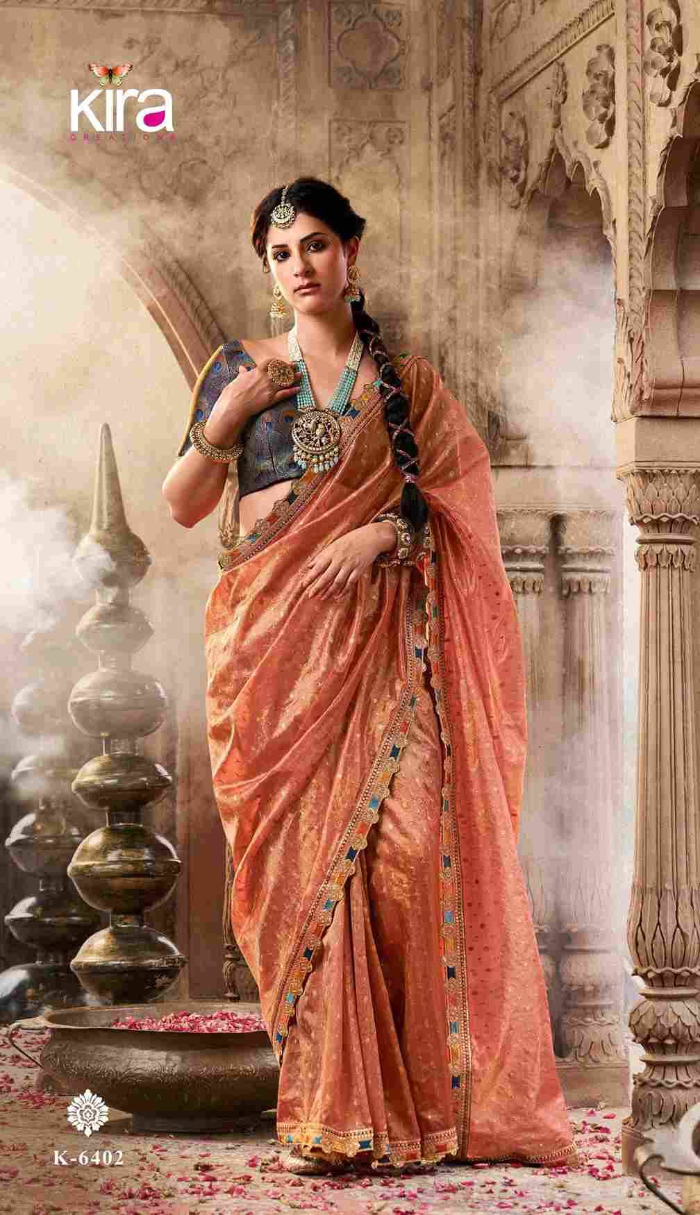 Kavyasachi By Kira 6401 To 6406 Series Indian Traditional Wear Collection Beautiful Stylish Fancy Colorful Party Wear & Occasional Wear Pure Tissue Sarees At Wholesale Price