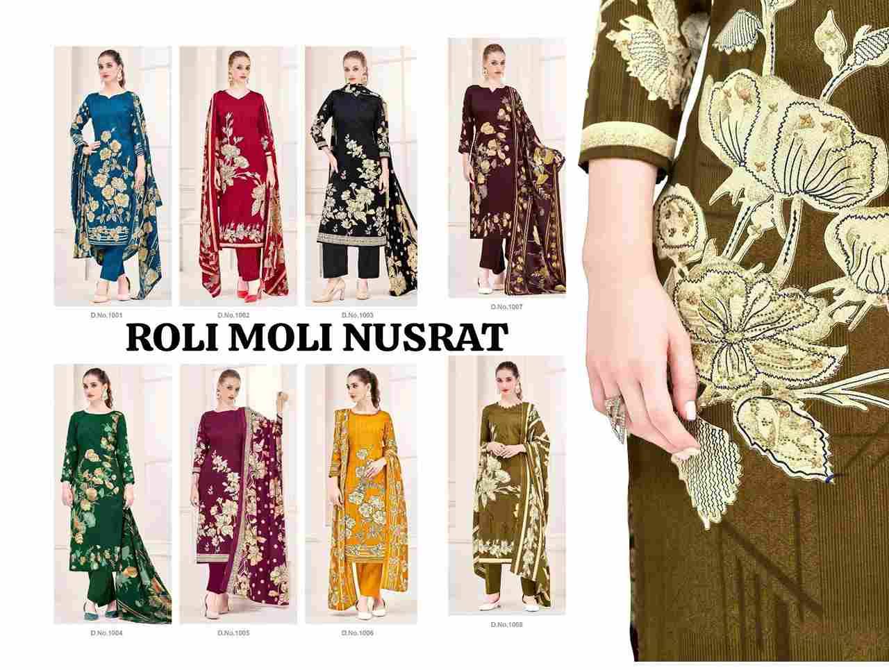 Nusrat By Roli Moli 1001 To 1008 Series Beautiful Stylish Festive Suits Fancy Colorful Casual Wear & Ethnic Wear & Ready To Wear Pashmina Dresses At Wholesale Price