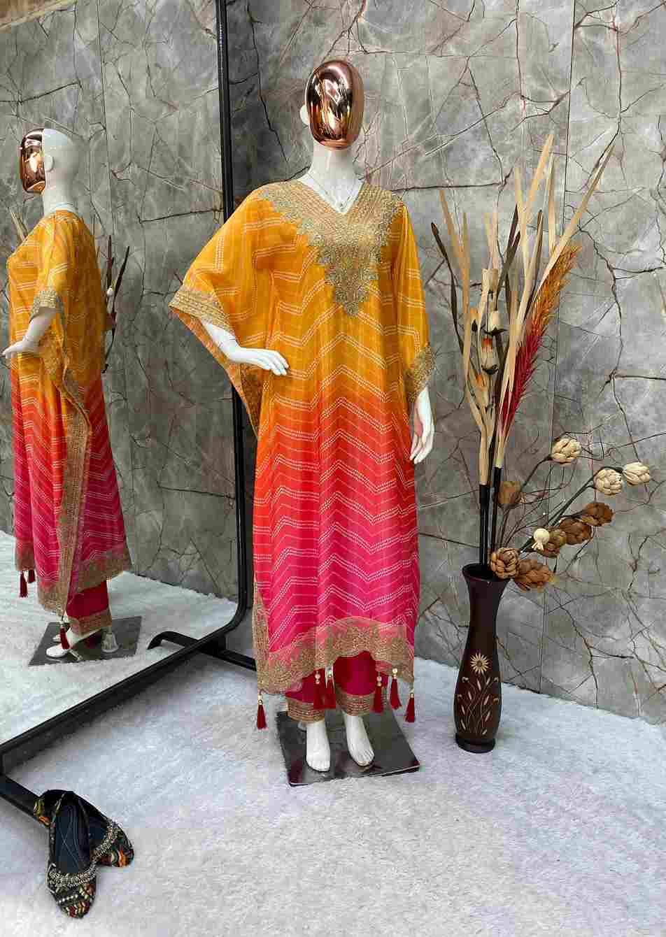 L-1886 By Fashid Wholesale 01 To 02 Series Designer Stylish Fancy Colorful Beautiful Party Wear & Ethnic Wear Collection Chinnon Kaftan At Wholesale Price