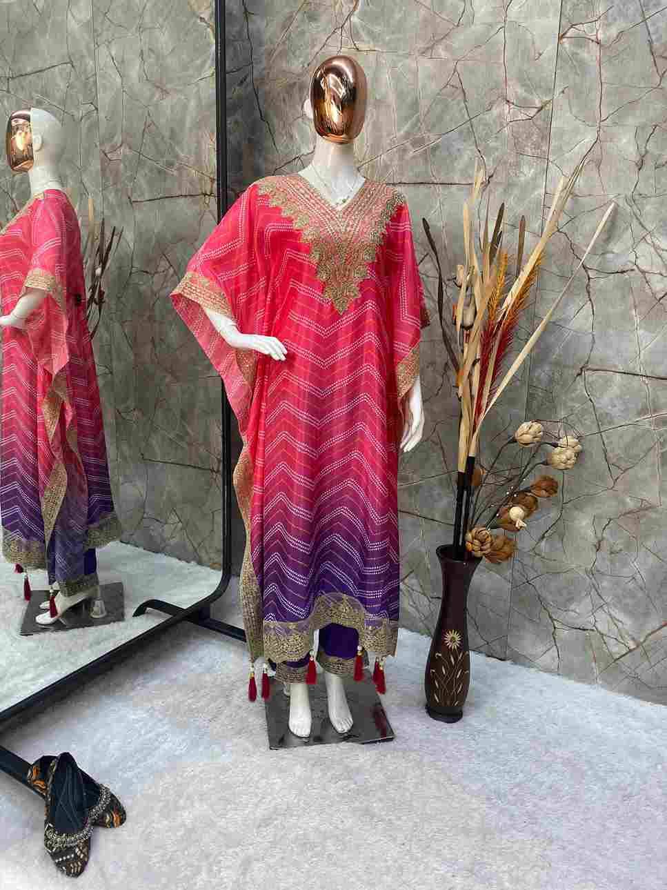 L-1886 By Fashid Wholesale 01 To 02 Series Designer Stylish Fancy Colorful Beautiful Party Wear & Ethnic Wear Collection Chinnon Kaftan At Wholesale Price