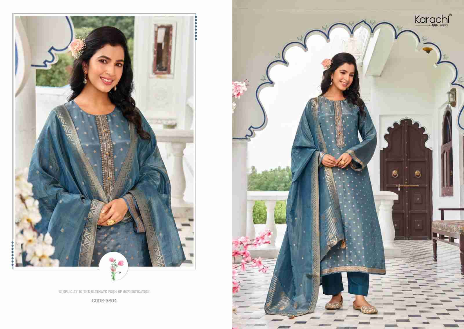 Bahaar By Karachi Prints 3201 To 3204 Series Festive Suits Beautiful Fancy Colorful Stylish Party Wear & Occasional Wear Pure Silk Jacquard Dresses At Wholesale Price