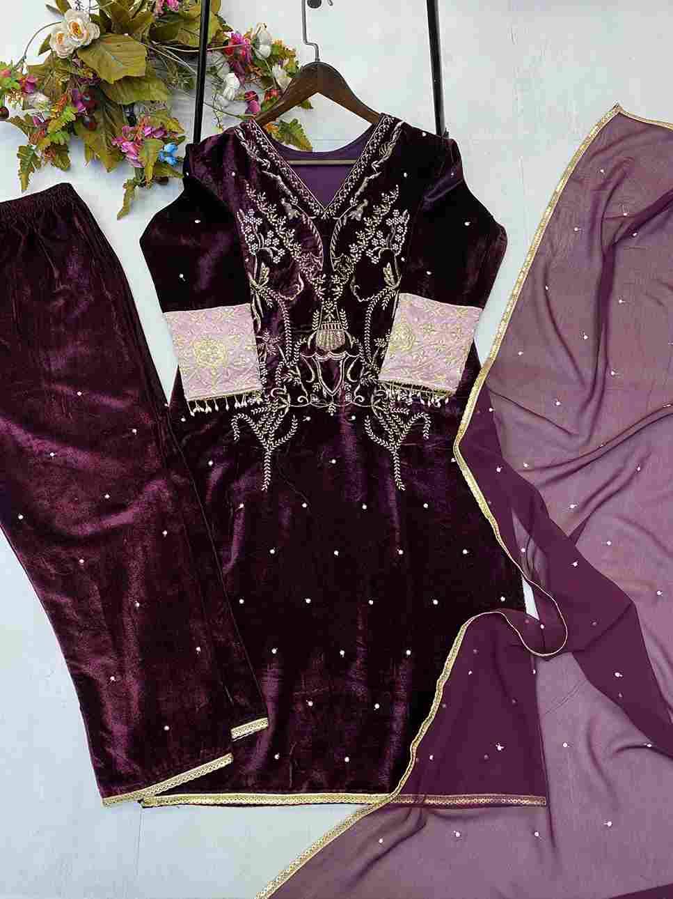 L-1888 By Fashid Wholesale Beautiful Stylish Fancy Colorful Casual Wear & Ethnic Wear Velvet Dresses At Wholesale Price