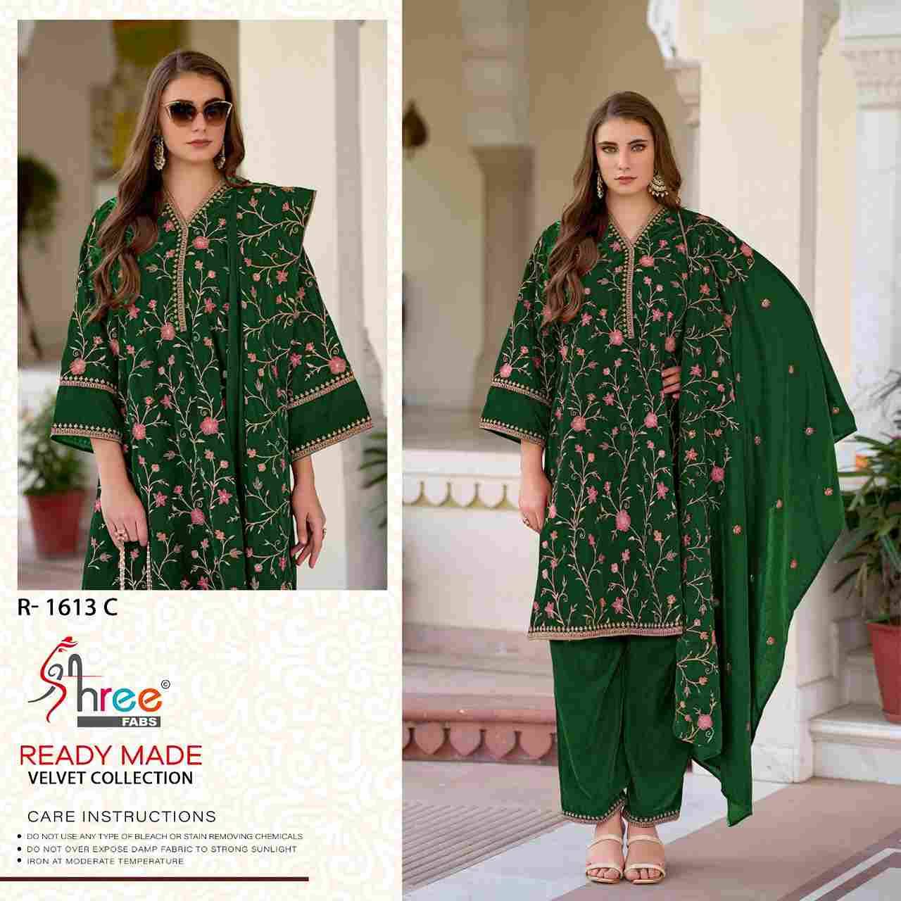 Shree Fabs Hit Design R-1613 Colours By Shree Fabs R-1613-A To R-1613-D Series Beautiful Pakistani Suits Stylish Fancy Colorful Party Wear & Occasional Wear Velvet Embroidered Dresses At Wholesale Price