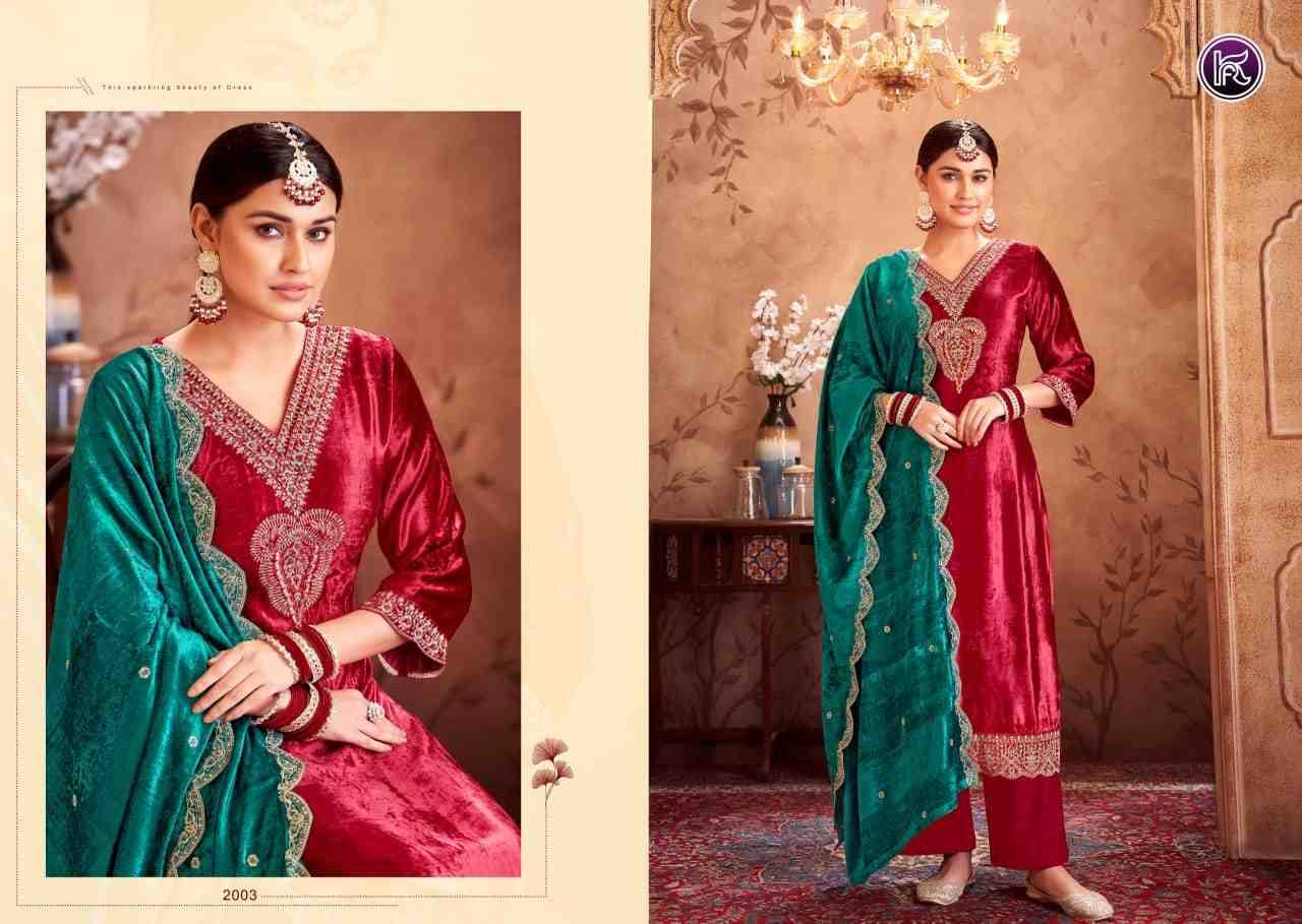 Sajani By Kala Fashion 2001 To 2004 Series Festive Suits Beautiful Fancy Colorful Stylish Party Wear & Occasional Wear Velvet Embroidered Dresses At Wholesale Price