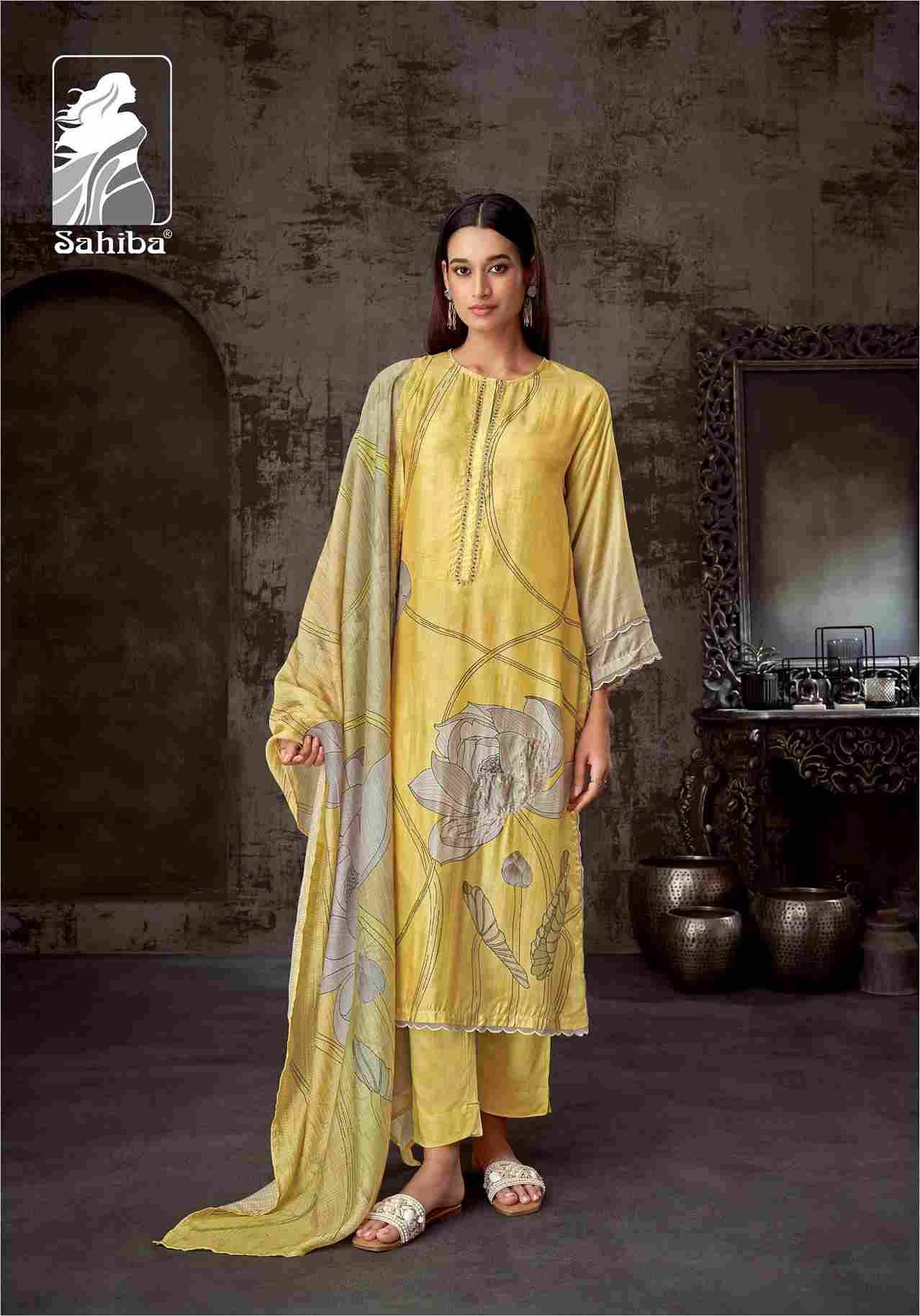 Lotus By Sahiba Fabrics Beautiful Festive Suits Colorful Stylish Fancy Casual Wear & Ethnic Wear Pure Muslin Silk Dresses At Wholesale Price