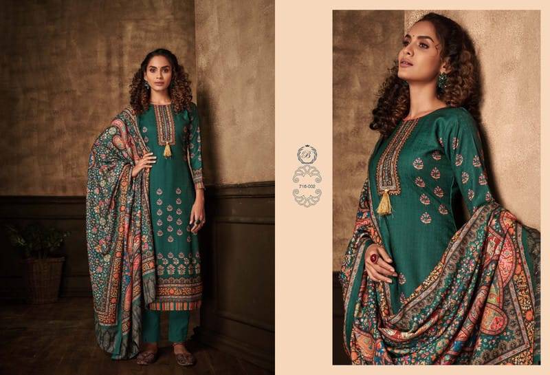 Minakari By Belliza 716-001 To 716-008 Series Beautiful Festive Suits Stylish Fancy Colorful Casual Wear & Ethnic Wear Pure Pashmina Print Dresses At Wholesale Price