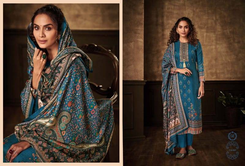 Minakari By Belliza 716-001 To 716-008 Series Beautiful Festive Suits Stylish Fancy Colorful Casual Wear & Ethnic Wear Pure Pashmina Print Dresses At Wholesale Price