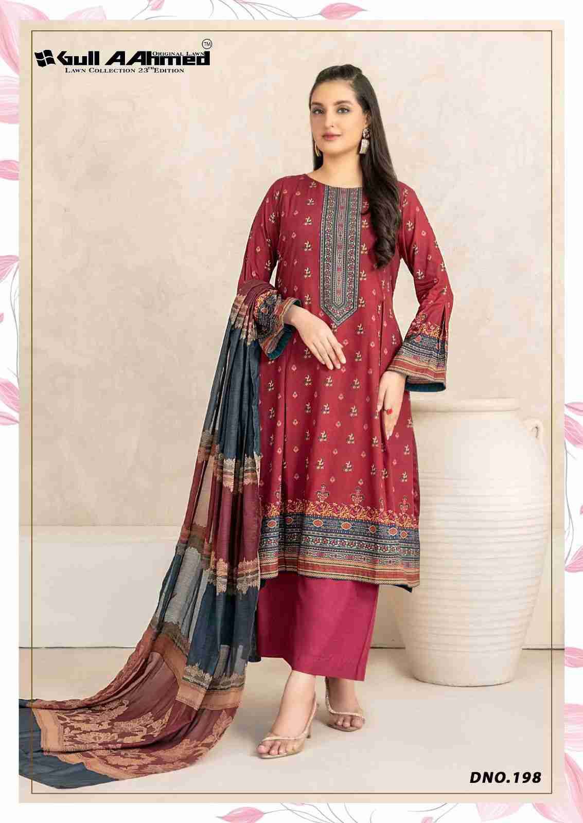 Gull Aahmed Lawn Collection Vol-23 By Gull Aahmed 197 To 202 Series Beautiful Festive Suits Stylish Fancy Colorful Casual Wear & Ethnic Wear Pure Lawn Dresses At Wholesale Price