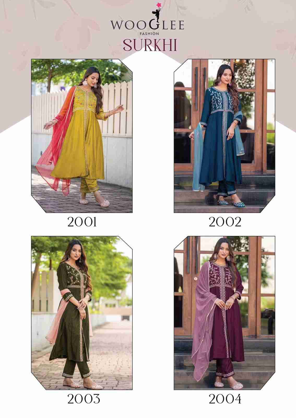 Surkhi By Wooglee 2001 To 2004 Series Designer Stylish Fancy Colorful Beautiful Party Wear & Ethnic Wear Collection Vichitra Dresses At Wholesale Price