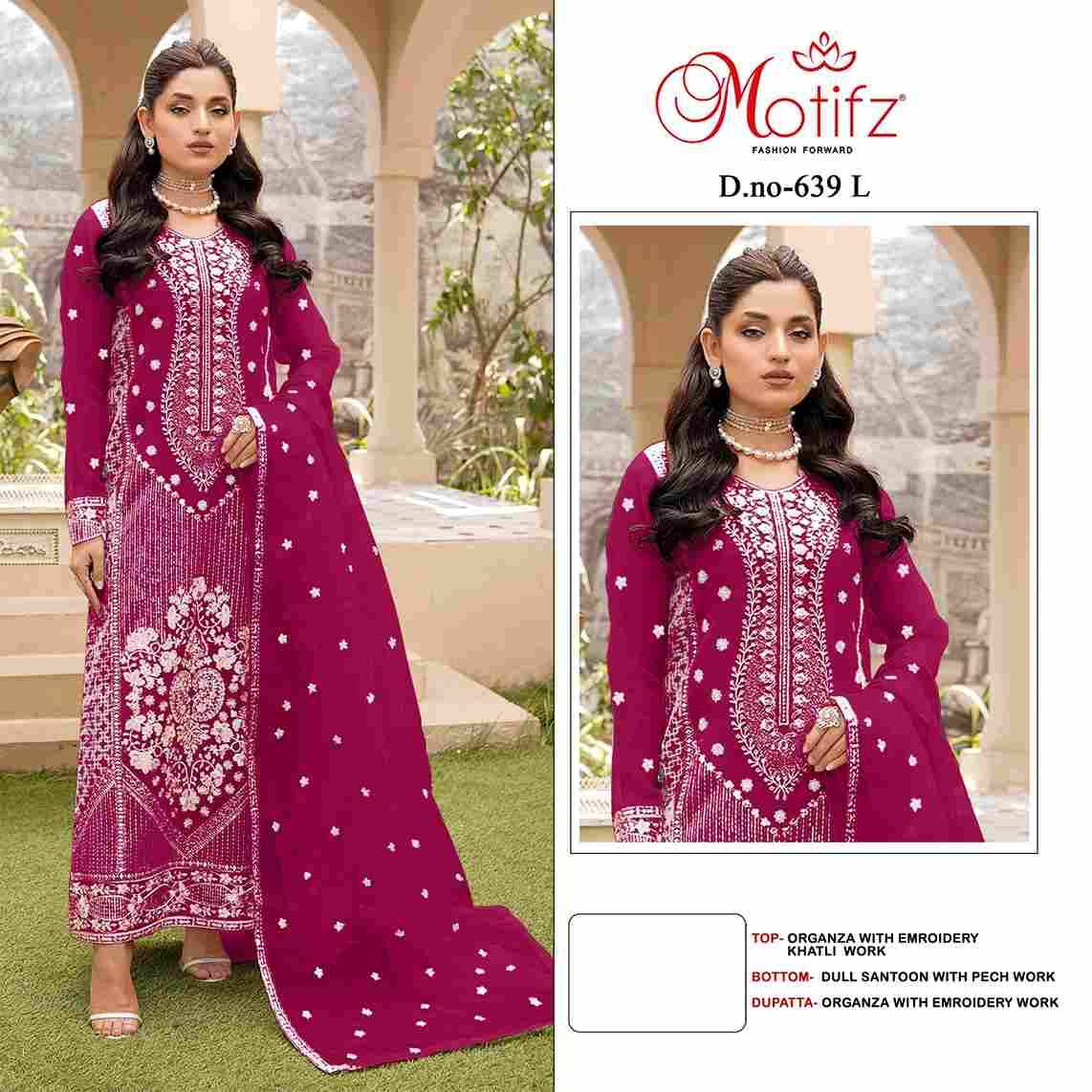 Motifz Hit Design 639 Colours Vol-4 By Motifz 639-K To 639-N Series Beautiful Pakistani Suits Colorful Stylish Fancy Casual Wear & Ethnic Wear Organza Dresses At Wholesale Price