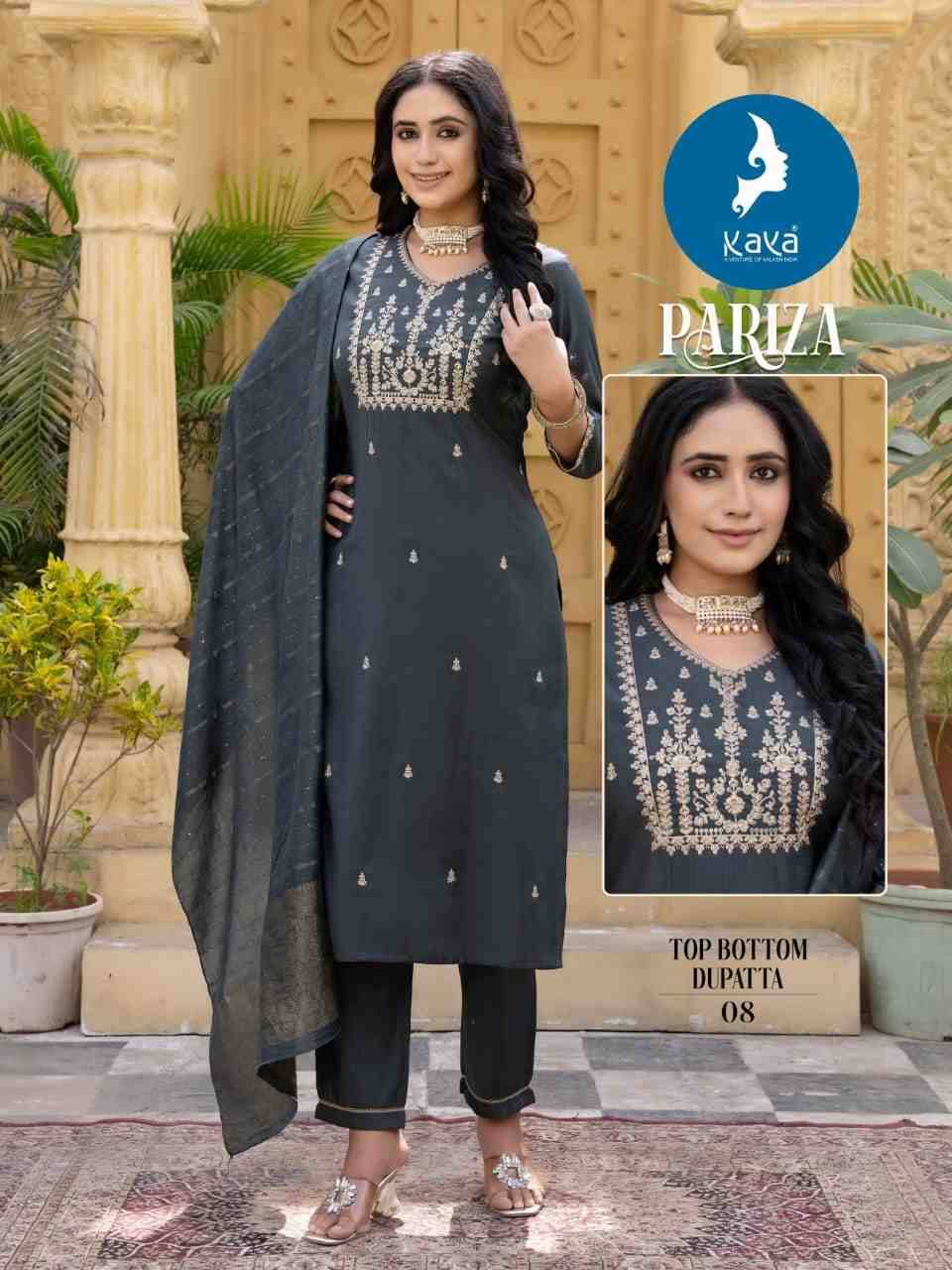 Pariza By Kaya 01 To 08 Series Designer Stylish Fancy Colorful Beautiful Party Wear & Ethnic Wear Collection Roman Silk Dresses At Wholesale Price