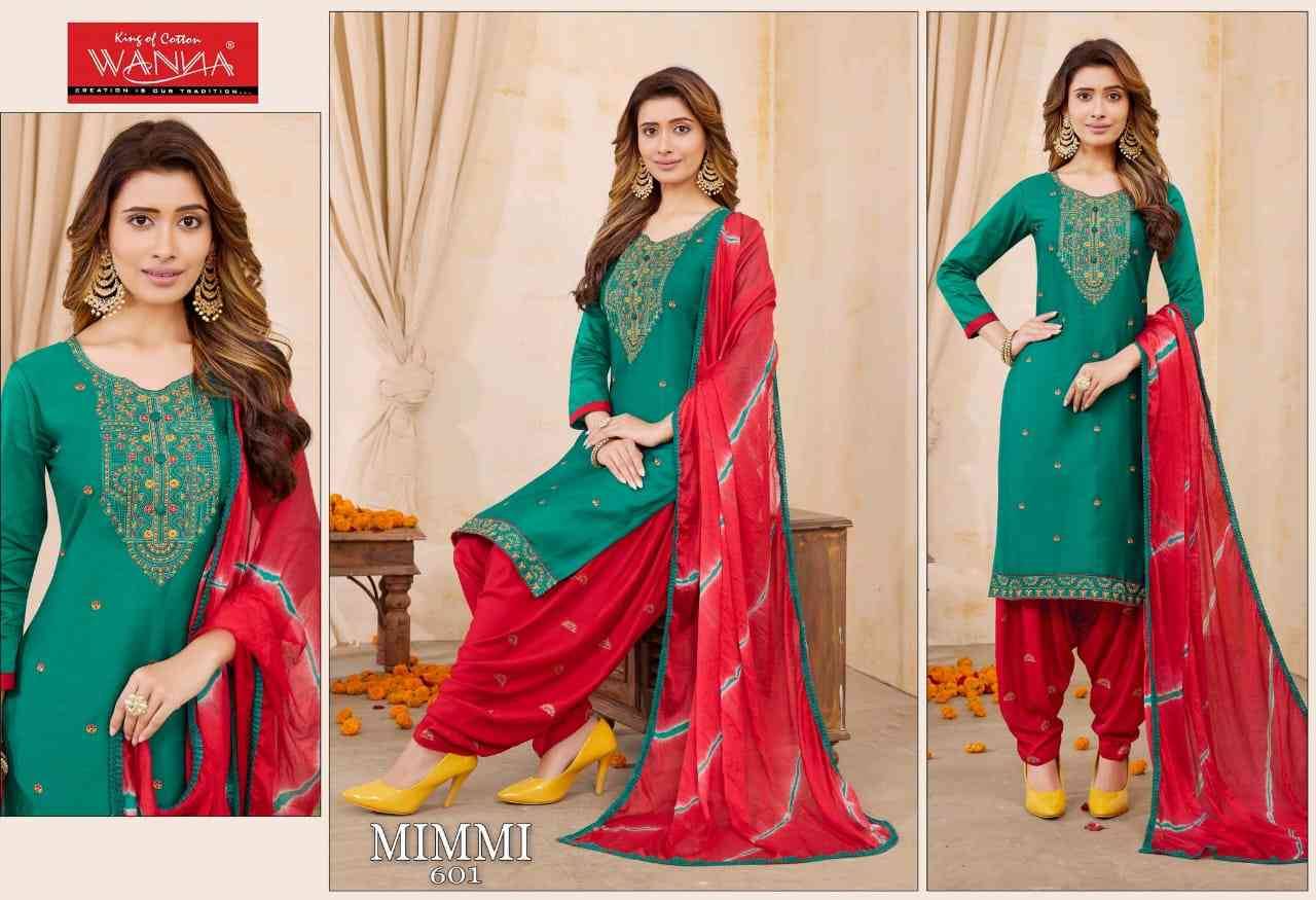 Mimmi By Wanna 601 To 605 Series Festive Suits Beautiful Fancy Colorful Stylish Party Wear & Occasional Wear Jam Satin Dresses At Wholesale Price